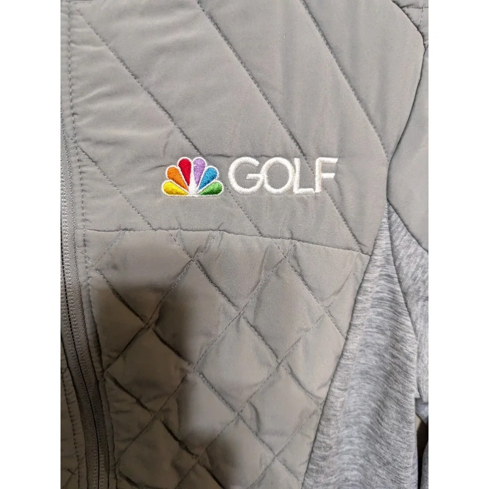 Adidas Womens Golf Jacket Quilted Full‎ Zip NBC The Presidents Cup Gray S